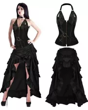 Steampunk Cosplay Costume Renaissance Bustier Corset w/ Skirt Gothic Large