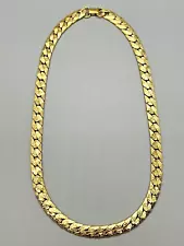 Unique Gold Vintage Heavy Herringbone Chain in Choker Length