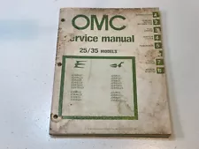 1981 OMC Johnson Evinrude Outboard Motor Service Repair Shop Manual 25HP 35HP