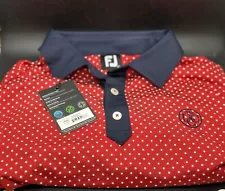 Men’s FOOTJOY Golf Polo Shirt UCC Red Blue Stars USA Patriotic XL Pro Dry