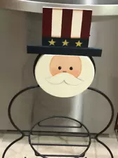 Longaberger Wood UNCLE SAM Face & Hat For The Large Wrought Iron Snowman