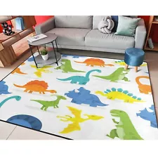 ALAZA Lovely Yellow Blue Animal Dinosaur Non Slip Area Rug 4' x 5' for Living...