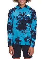 NORTH FACE BOYS TIE DYE CAMP FLEECE HOODIE, BLUE, NWT, M (10/12)