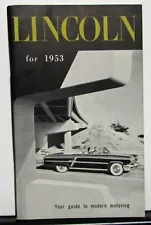 1953 Lincoln Owners Manual Care & Operations Maintenance Original Capri