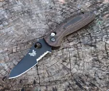 Benchmade Mini Griptilian 555 154CM sheepsfoot hollow combo micarta scales