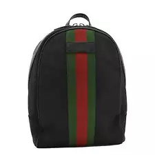 GUCCI Web Stripe Canvas Backpack Black 630918