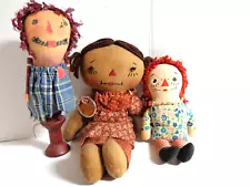 Lot of 3 Vintage/Primitive Dolls