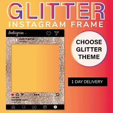 Personalised Glitter Instagram Selfie Frame Custom Photo Board 610mm x 841mm