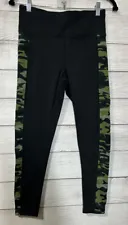 LulaRoe Rise Womens Leggings Medium Black Athletic Camo Pockets Compression