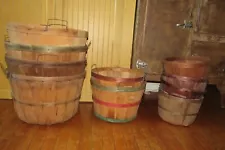 Vintage Wooden Fruit Slat Baskets-Bushel-1/2 Bushel-1/4 Bushel (Peck) Sizes#2253