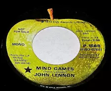 NM BEATLES JOHN LENNON 1973 P-1868 'MIND GAMES' PROMO 45 PRO-6768 'NOT FOR SALE'