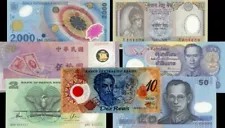 Collection of 7 Different Polymer Notes - Foreign Paper Money - Paper Money - Wo