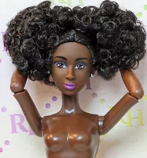 New For OOAK FRESH DOLLS AA Nude ARTICULATED Doll Raven AFRO PUFFS Brunette LUNA