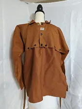 Stanco Safety Medium Brown Welding Jacket W/ Collar And Snap Closures