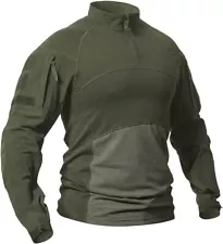 Men's Military Hunting T-Shirt Long Sleeve Tactical Army Combat 1/4 Zip Pullover