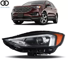 For 2019-2023 Ford Edge Black Headlight Headlamp Assembly w/LED DRL Left Side