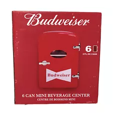 NEW Budweiser 6-Can Personal Mini Cooler Mini Fridge 120VAC or 12VDC Home/Car