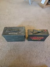 2 Vintage Empty Ammo Boxes Military