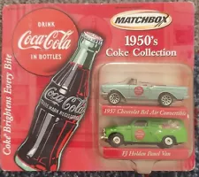 VTG Matchbox 1950's Coke Collection 1957 Chevrolet Bel Air & FJ Holden Panel Van