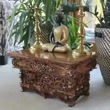 Solid Wood Hand Carved Tibetan Prayer Altar