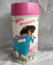 Vintage ALADDIN Mary Poppins Movie Theme Thermos Only For Lunch Box