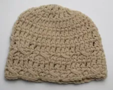 Infant Baby Unisex Beige Crochet Hat