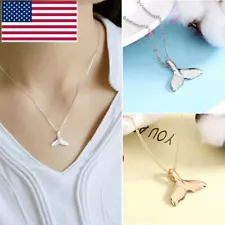 2024 Whale Tail Fish Fashion Nautical Charm Mermaid Tail Silver Necklace Jewelry