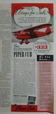 1940 Red Piper Cub airplane wings for sale vintage original ad