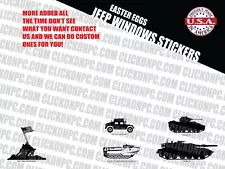 Fits Jeep Windshield Sticker Easter Eggs - Who's chasing your jeep? - MILITARY