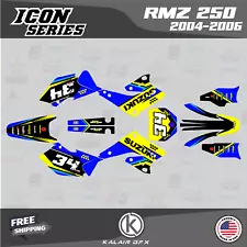 Graphics Kit for SUZUKI RMZ250 2004 2005 2006 Icon Series - Yellow