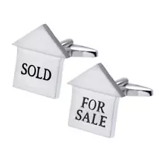 FOR SALE SOLD CUFFLINKS Realtor Real Estate NEW w GIFT BAG Wedding Fathers Day