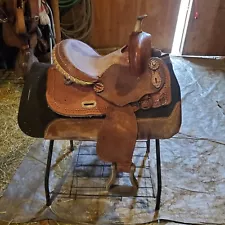 BARREL RACING SADDLE, 13" SEAT, FQHB