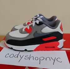 Nike Air Max 90 Leather Infrared TD 2015 size 9c Toddler Shoes NEW 833416-102