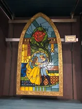 Beauty And The Beast Stained Glass Window Frame - Art of Disney Theme Parks