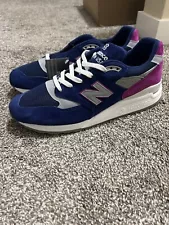 New Balance 998 made Responsibly Recycled Scrap parts size 9 remix Blue Purple