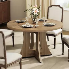 Round Dining Table for 4-6 Person,47.24 Inch Kitchen Table Modern American Style