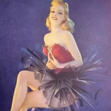 Original Pin Up Pretty Girl Art Print Erbit Twinkletoes Ballet Outfit Blonde Red