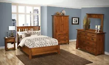 5-Pc Mission Arts & Crafts Bedroom Furniture Set Solid Wood Queen King