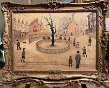 OLD MASTER Manner of L S Lowry " THE TREE 1976" Oil Painting 20th Century GGF