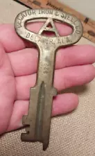 Brass Folger Adam Co Prison Jail Key Decatur Alabama Decatur Iron & Steel Co