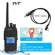 TYT MD-UV390 GPS DMR Digital Radio IP67 Dual Band 2 Way Radio with USB Cable