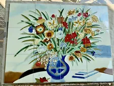 NEW OLD STOCK Hand painted Vintage Ceramic tile Mosaic wall mural Backsplash Eur