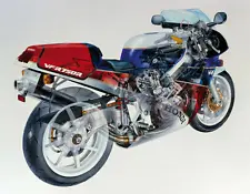 1987 HONDA VRF 750R RC30 CUTAWAY VINTAGE MOTORCYCLE POSTER PRINT 36x46 BIG 9MIL