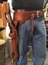 ROSSI RANCH hand leather scabbard holster, leg holster for shot gun USA