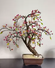 13" Mid-Century Japanese Flowering Cherry Blossom Bonsai Tree, by Postwar China