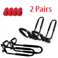 2 Pairs Canoe Boat Kayak Roof Rack Car SUV Truck Top Mount Carrier J Cross Bar