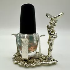 Vintage Filigree Cherub Metal Nail Polish Bottle Holder Finger Rest