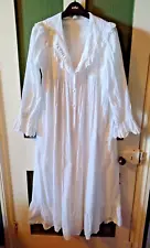 The 1 for U White Cottom Nightdress Gown Vintage Style Victorian Edwardian 10 12