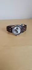 Mens Fossil Chronograph Leather Cuff Watch CH2565