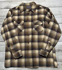 Pendleton Vintage Wool Board Shirt Plaid Flap Pocket Loop USA Beach Boys XL